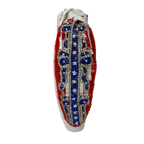 Brooke Shade Accessories - 201. NEW The Patriotic Bow Sequin Crystal Headband